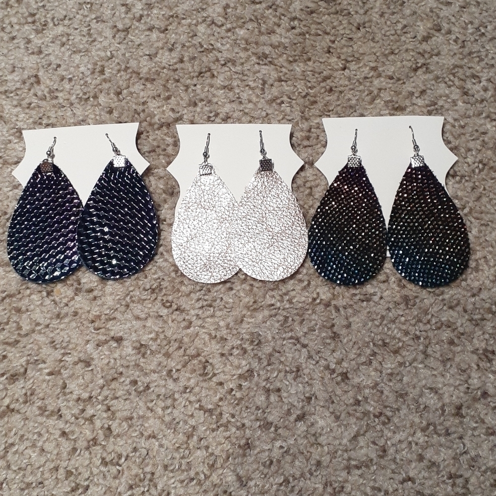 3 pair of homemade earrings